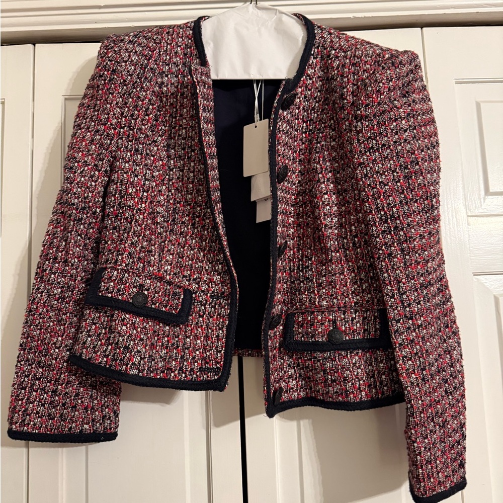 Veronica Beard Red and Black Blazer